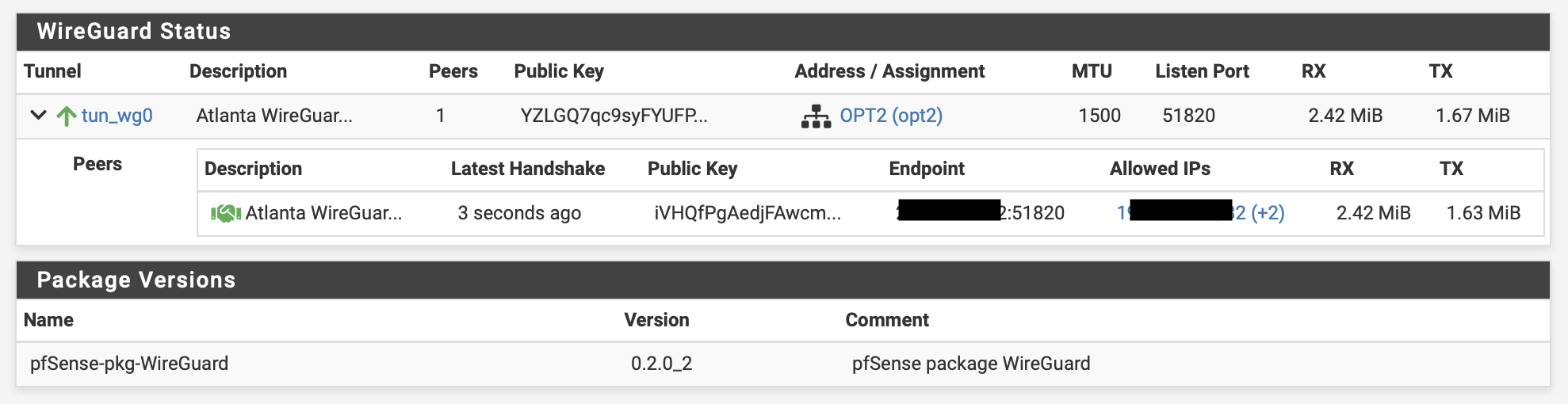 pfSense Wireguard Handshake