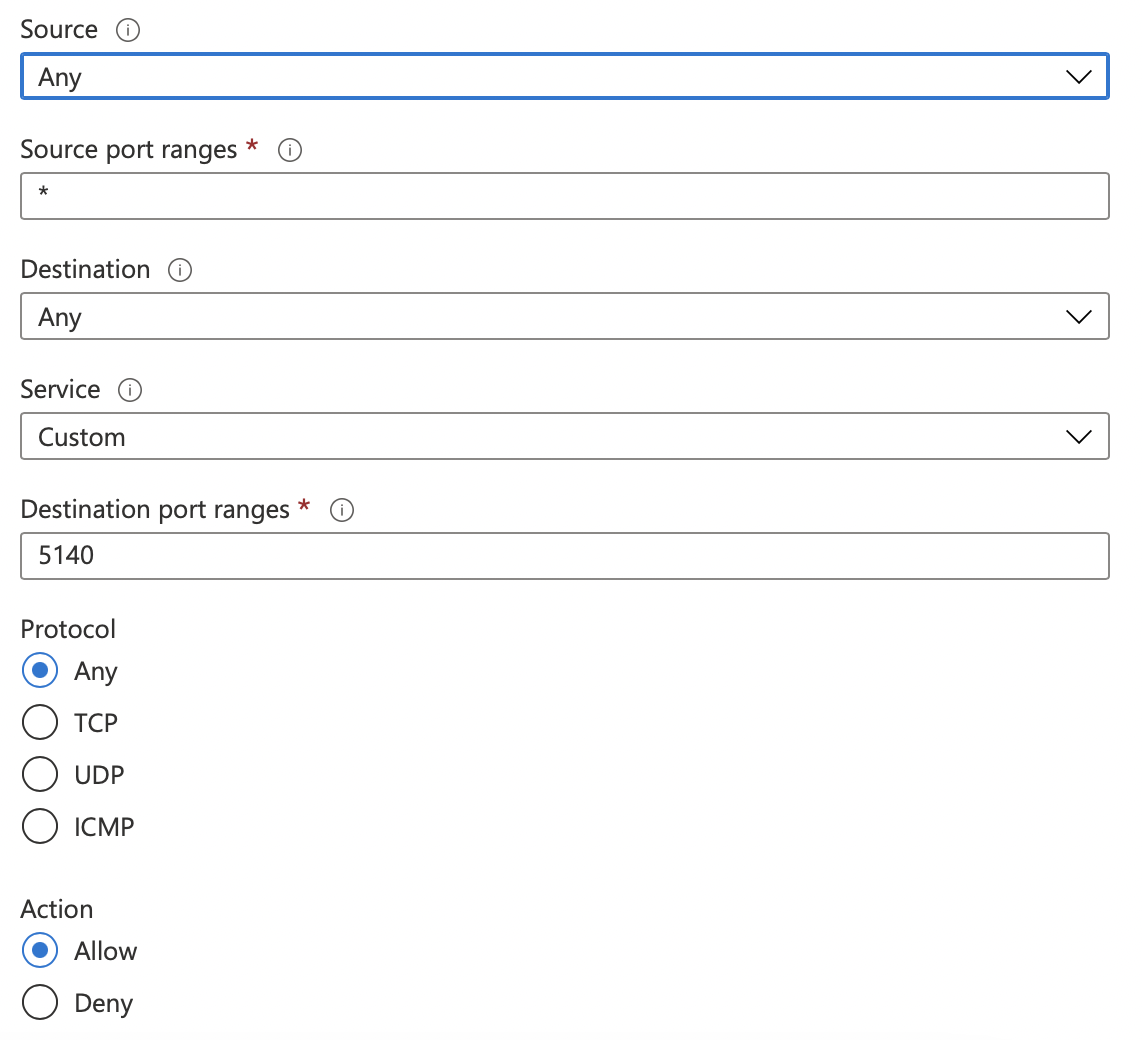 Syslog Network Firewall Rule